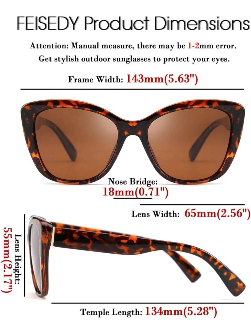 Women's Brown Polarized Vintage Sunglasses American Square Jackie O Cat Eye - Picture 5 of 5